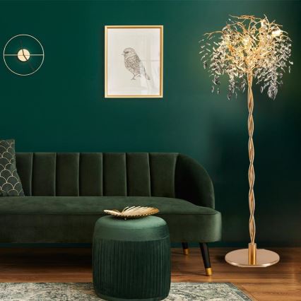 Kristāla grīdas stāvlampa 5xG9/40W/230V zelta