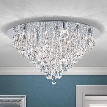 Kristāla griestu lampa CELESTE 12xG9/40W/230V d. 75 cm spīdīgi hromēts