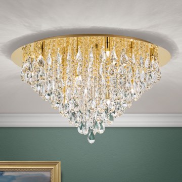 Kristāla griestu lampa CELESTE 12xG9/40W/230V d. 75 cm zelta