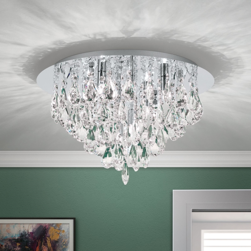Kristāla griestu lampa CELESTE 6xG9/40W/230V d. 45 cm spīdīgi hromēts
