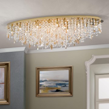 Kristāla griestu lampa CRYSTALRIVER 21xG9/40W/230V zelta