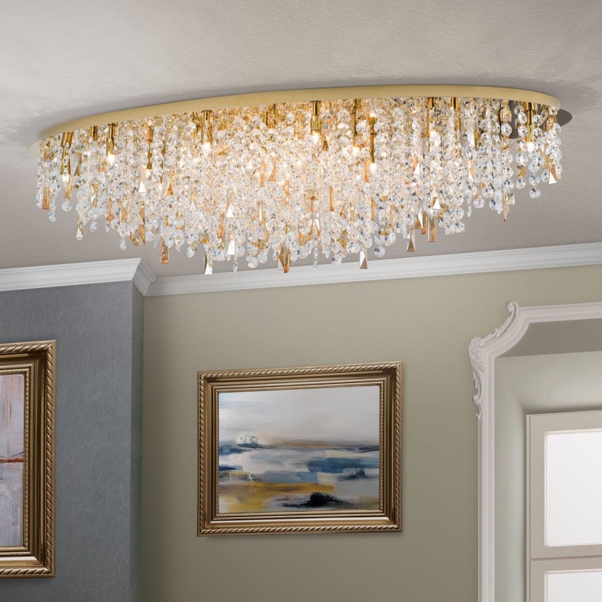 Kristāla griestu lampa CRYSTALRIVER 21xG9/40W/230V zelta