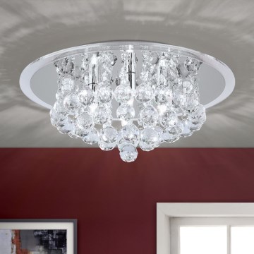 Kristāla griestu lampa GLORIA 4xG9/40W/230V d. 38 cm caurspīdīga/spīdīgi hromēts