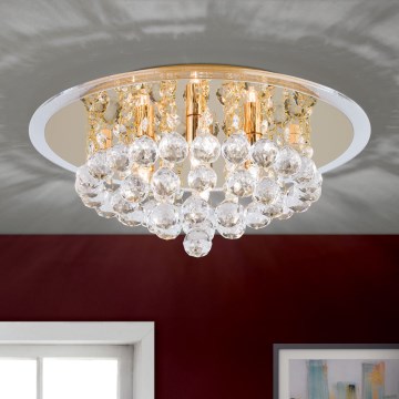 Kristāla griestu lampa GLORIA 4xG9/40W/230V d. 38 cm zelta
