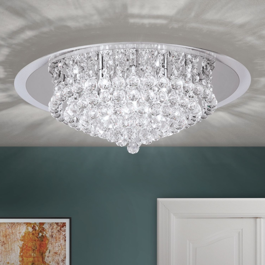 Kristāla griestu lampa GLORIA 9xG9/40W/230V d. 62 cm caurspīdīga/spīdīgi hromēts