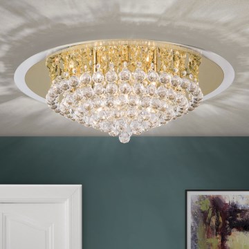 Kristāla griestu lampa GLORIA 9xG9/40W/230V d. 62 cm zelta