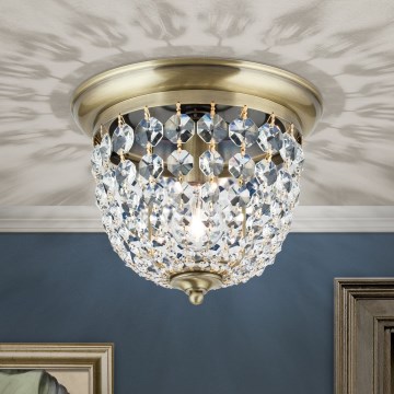 Kristāla griestu lampa PLAFOND 1xE27/40W/230V d. 26 cm bronza