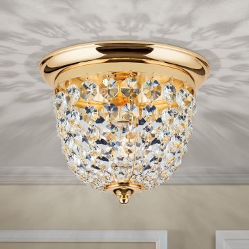 Kristāla griestu lampa PLAFOND 1xE27/40W/230V d. 26 cm zelta