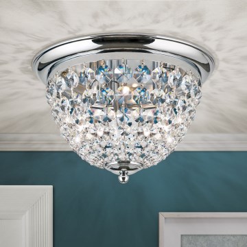 Kristāla griestu lampa PLAFOND 3xE27/40W/230V d. 35 cm spīdīgi hromēts