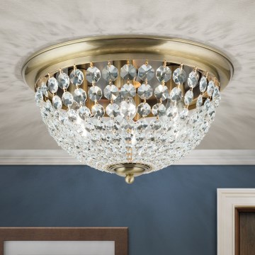 Kristāla griestu lampa PLAFOND 6xE27/40W/230V d. 47 cm bronza