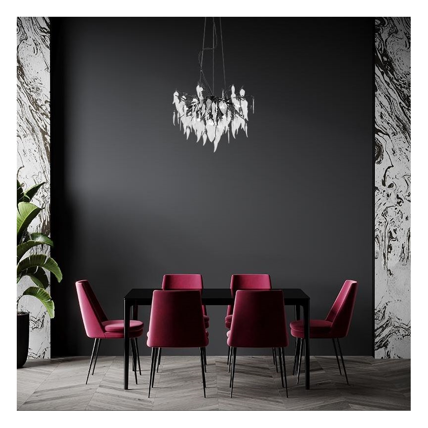 Kristāla lustra ar auklu 10xG9/40W/230V melna