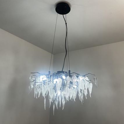 Kristāla lustra ar auklu 10xG9/40W/230V melna