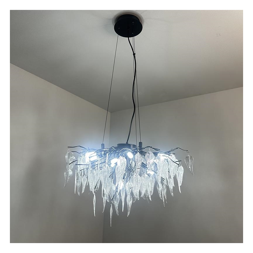 Kristāla lustra ar auklu 10xG9/40W/230V melna