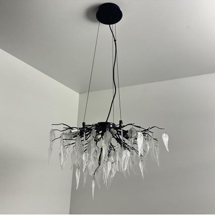 Kristāla lustra ar auklu 10xG9/40W/230V melna