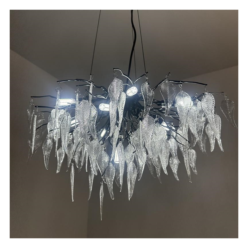 Kristāla lustra ar auklu 10xG9/40W/230V melna