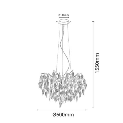 Kristāla lustra ar auklu 10xG9/40W/230V melna