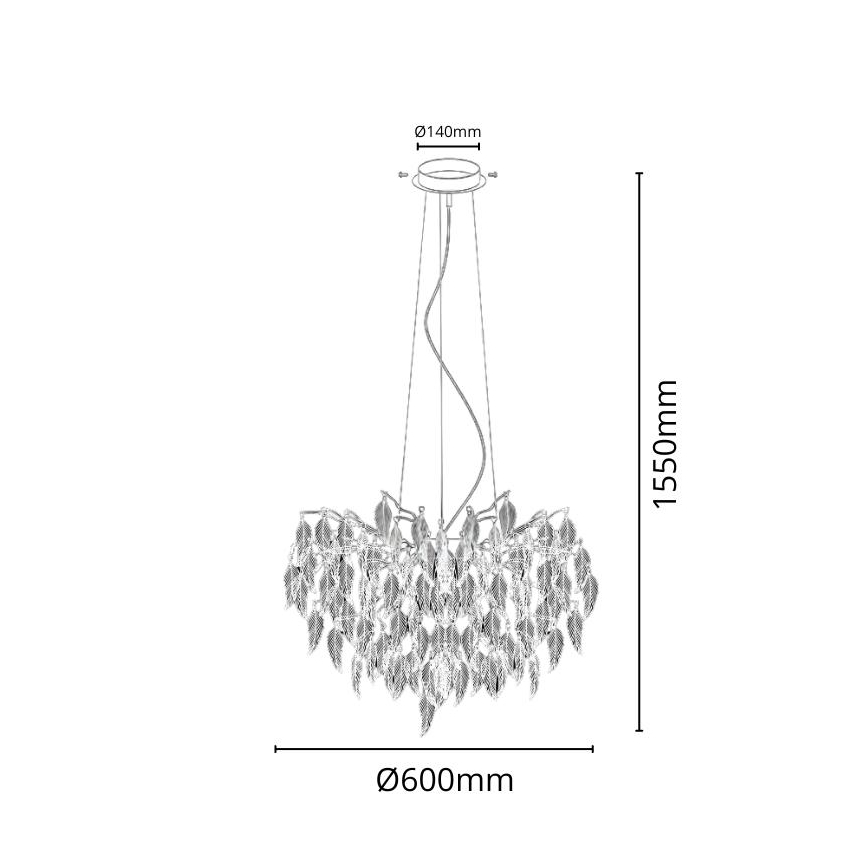 Kristāla lustra ar auklu 10xG9/40W/230V melna