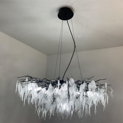 Kristāla lustra ar auklu 12xG9/40W/230V melna