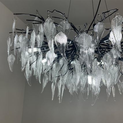 Kristāla lustra ar auklu 12xG9/40W/230V melna