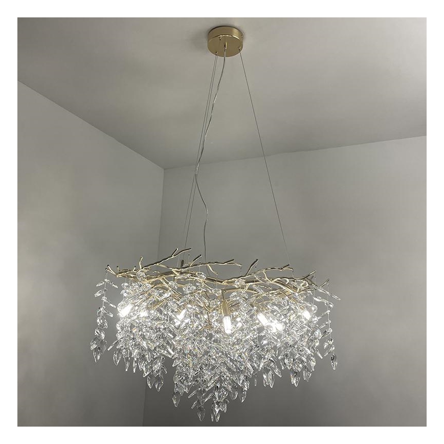 Kristāla lustra ar auklu 12xG9/40W/230V zelta