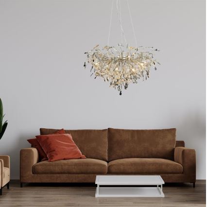 Kristāla lustra ar auklu 13xG9/40W/230V spīdīgi hromēts