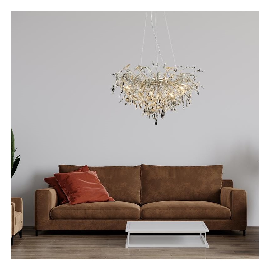 Kristāla lustra ar auklu 13xG9/40W/230V spīdīgi hromēts