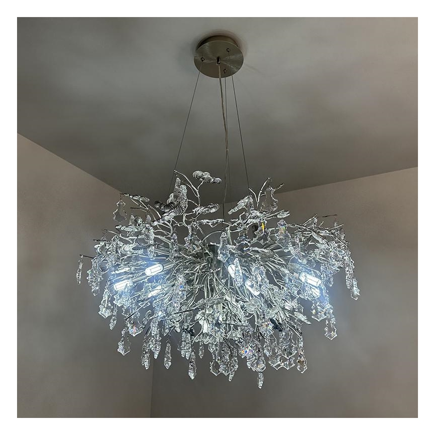 Kristāla lustra ar auklu 13xG9/40W/230V spīdīgi hromēts