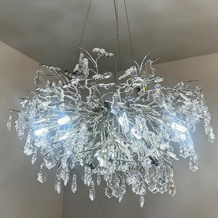 Kristāla lustra ar auklu 13xG9/40W/230V spīdīgi hromēts