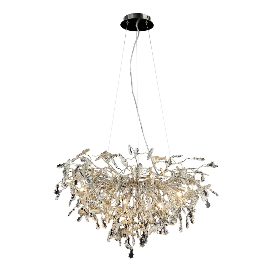 Kristāla lustra ar auklu 13xG9/40W/230V spīdīgi hromēts