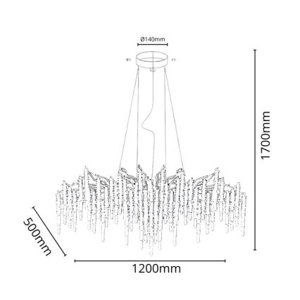 Kristāla lustra ar auklu 13xG9/40W/230V zelta