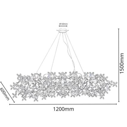 Kristāla lustra ar auklu 16xG9/40W/230V krāsaina