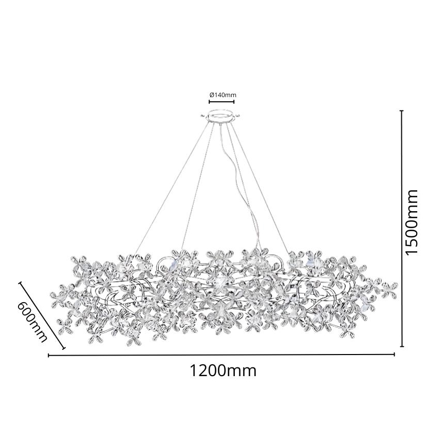 Kristāla lustra ar auklu 16xG9/40W/230V krāsaina
