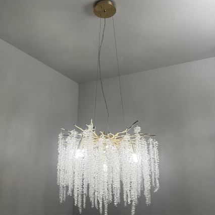 Kristāla lustra ar auklu 9xG9/40W/230V zelta