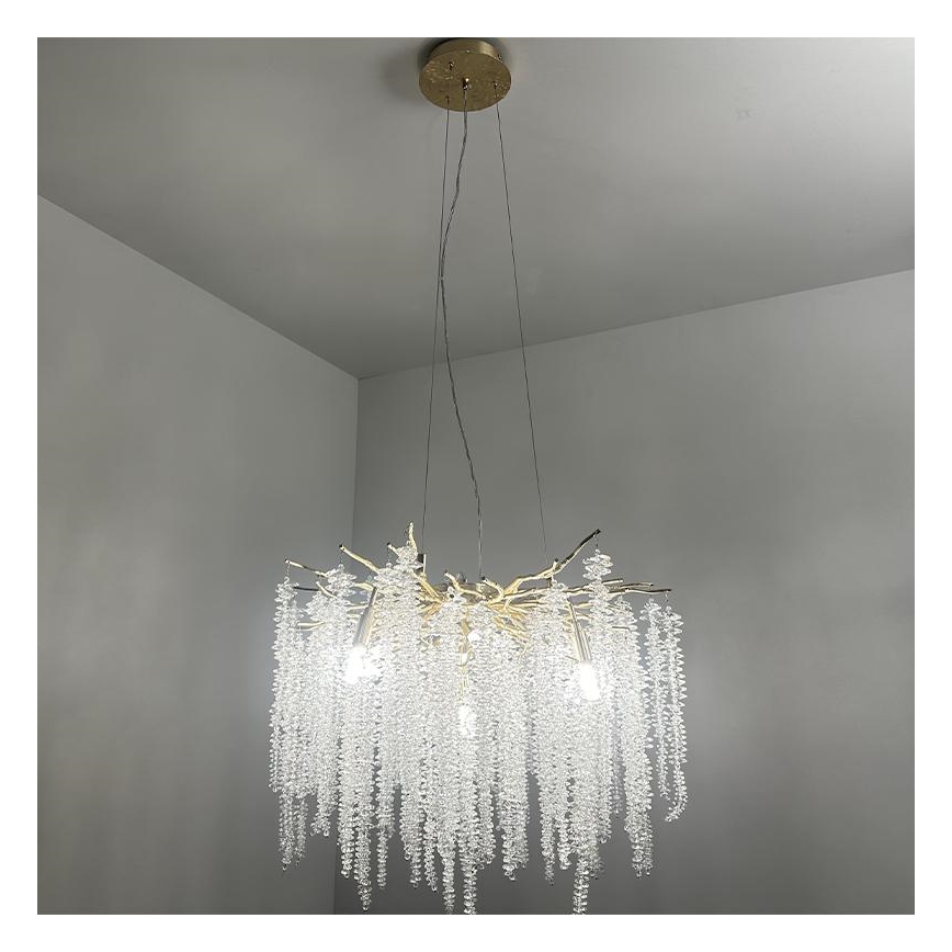 Kristāla lustra ar auklu 9xG9/40W/230V zelta
