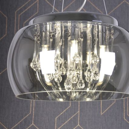 Kristāla lustra ar auklu ROMEO 6xG9/8W/230V