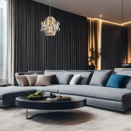 Kristāla lustra ar ķēdi CROWN 4xE14/40W/230V spīdīgi hromēts