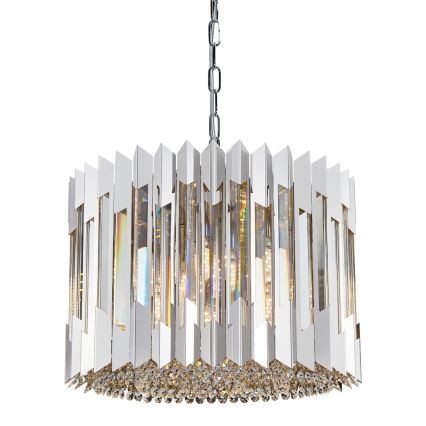 Kristāla lustra ar ķēdi RITZ 7xE14/40W/230V spīdīgi hromēts