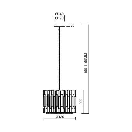 Kristāla lustra ar ķēdi RITZ 7xE14/40W/230V spīdīgi hromēts