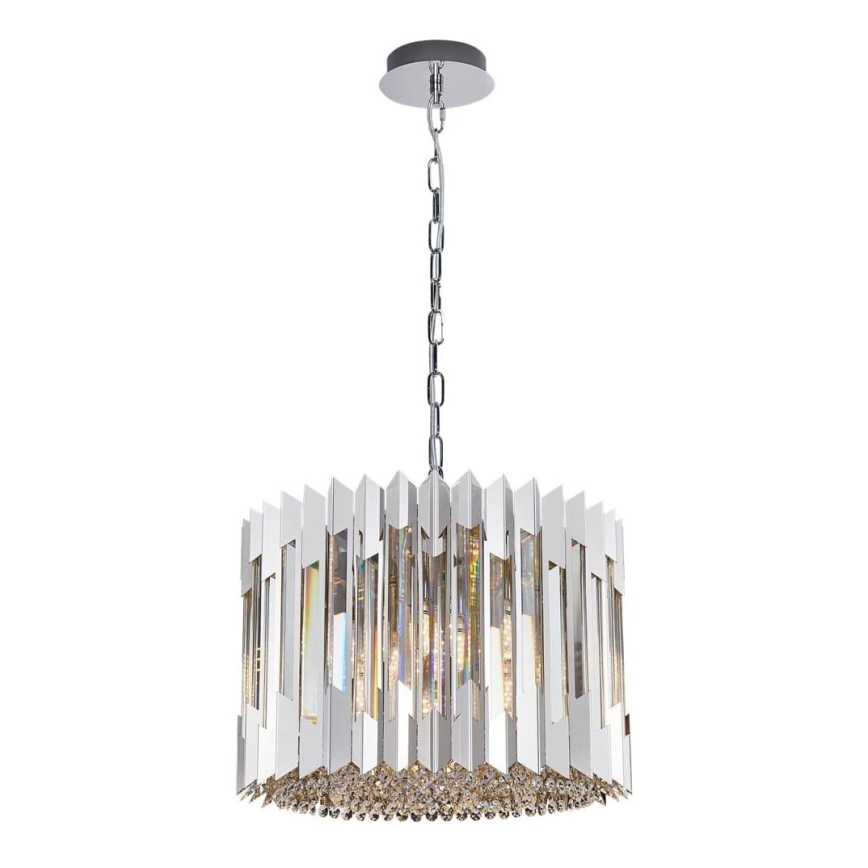 Kristāla lustra ar ķēdi RITZ 7xE14/40W/230V spīdīgi hromēts