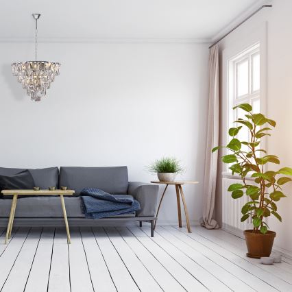 Kristāla lustra uz ķēdes CHELSEA 6xE14/40W/230V