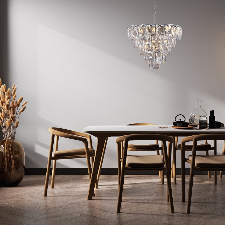 Kristāla lustra uz ķēdes CHELSEA 6xE14/40W/230V
