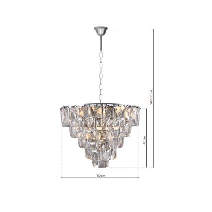 Kristāla lustra uz ķēdes CHELSEA 6xE14/40W/230V