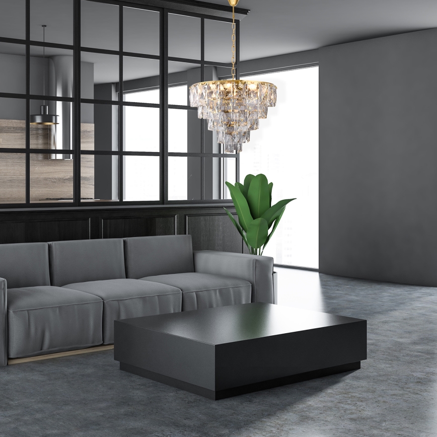 Kristāla lustra uz ķēdes CHELSEA 6xE14/40W/230V
