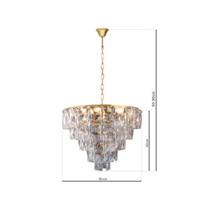 Kristāla lustra uz ķēdes CHELSEA 6xE14/40W/230V