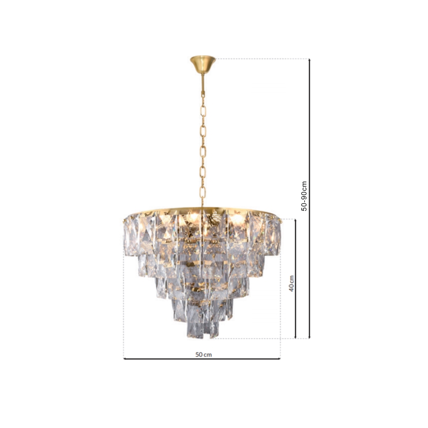 Kristāla lustra uz ķēdes CHELSEA 6xE14/40W/230V