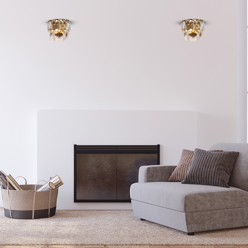Kristāla sienas gaismeklis CHELSEA 2xE14/40W/230V zelta