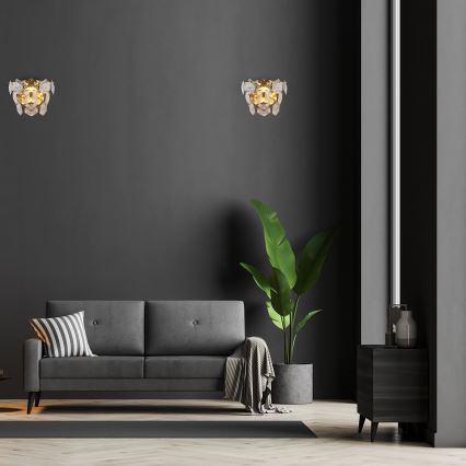 Kristāla sienas gaismeklis DIANA 2xE14/40W/230V zelta