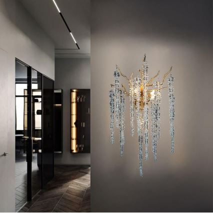Kristāla sienas lampa 3xG9/40W/230V zelta
