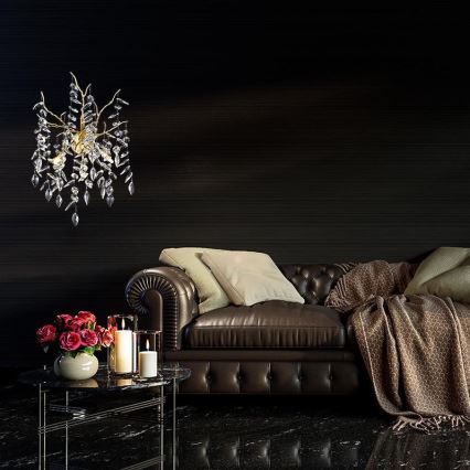Kristāla sienas lampa 3xG9/40W/230V zelta