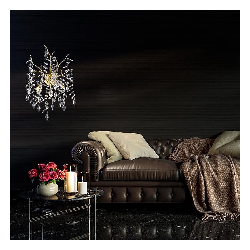 Kristāla sienas lampa 3xG9/40W/230V zelta